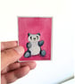 Original ACEO Miniature Watercolour Painting Giant Panda Cuddly Toy - Image 5