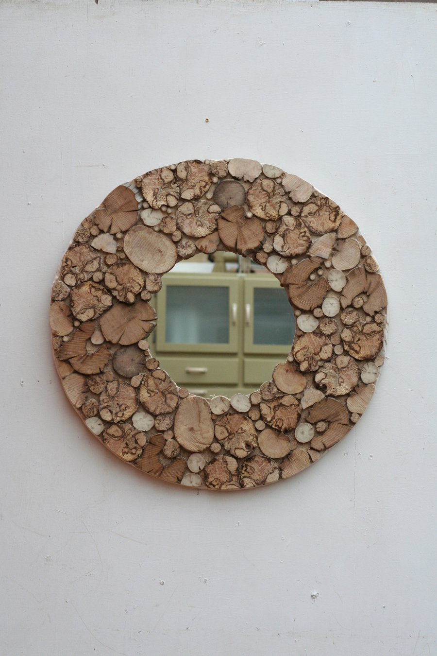 Driftwood Mirror, Drift Wood Mirror, Round Wooden Mirror,Natural Wood Mirror
