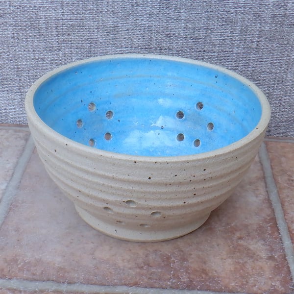 Berry bowl or colander hand thrown stoneware pottery ceramic handmade drainer 