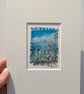 Clifftop Idyll - Original miniature on fabric. A5 Mounted - Image 2