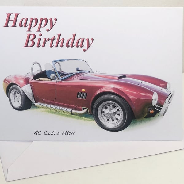 AC Cobra Mk111 - Birthday, Anniversary, Retirement or Plain Card