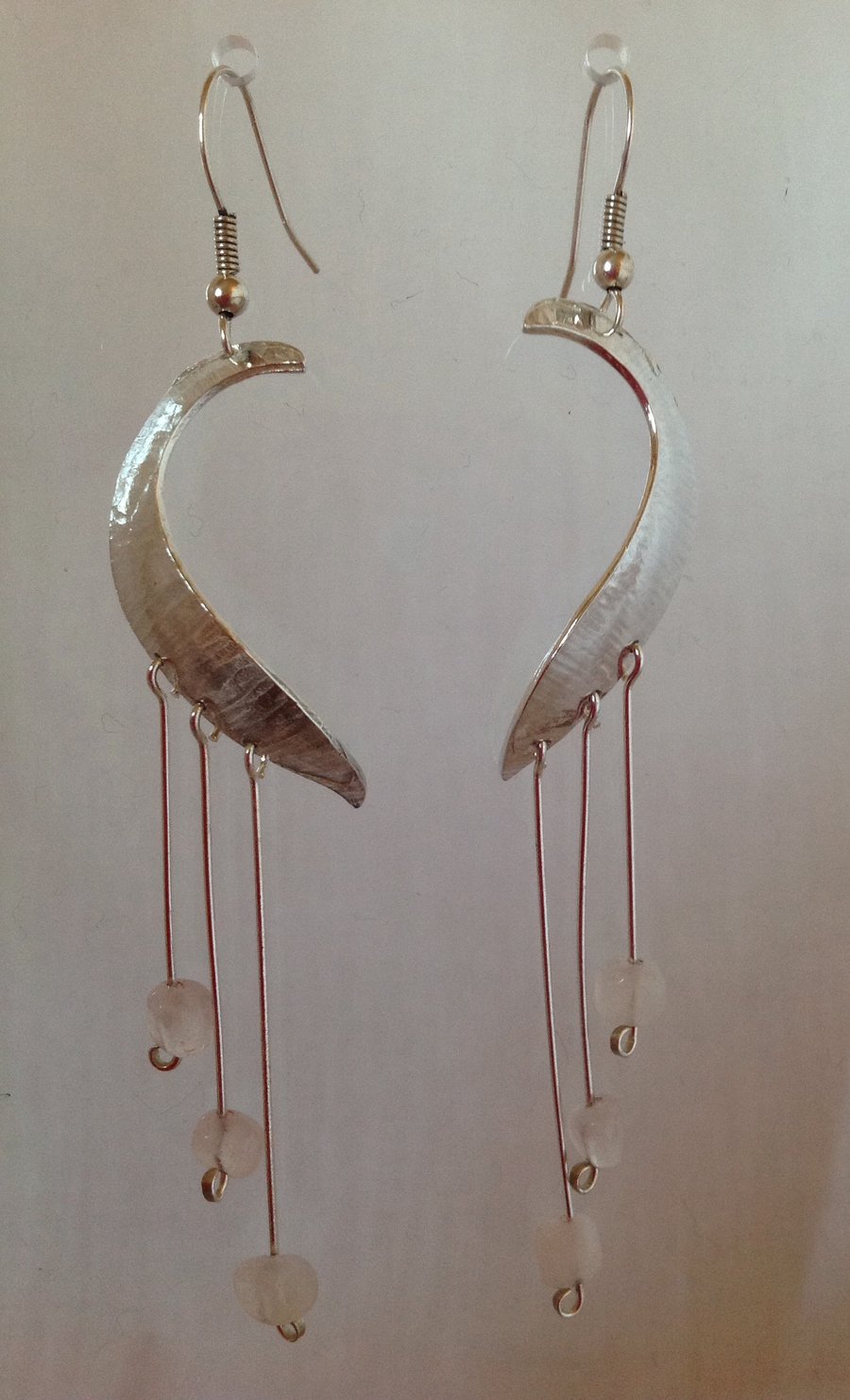 Sterling silver and rose quartz earrings