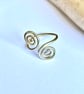 Gold Tone Solid Brass Spiral Rings - Adjustable - Image 1