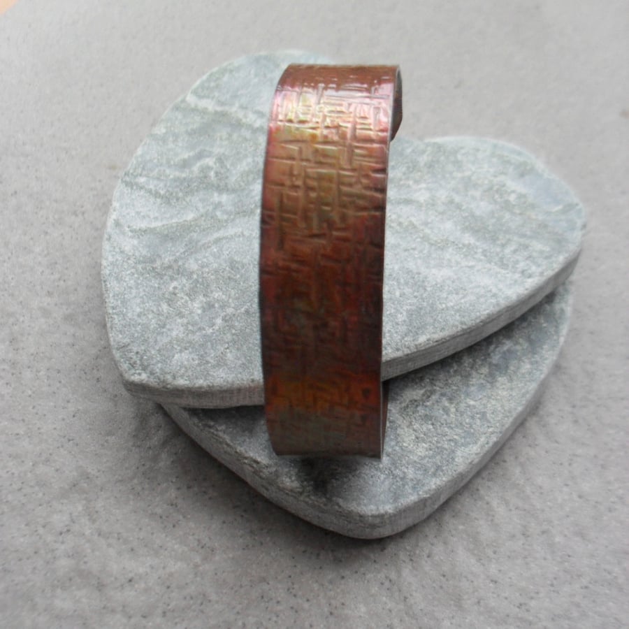  Copper Cuff Bangle Oxidised Bracelet Vintage Style