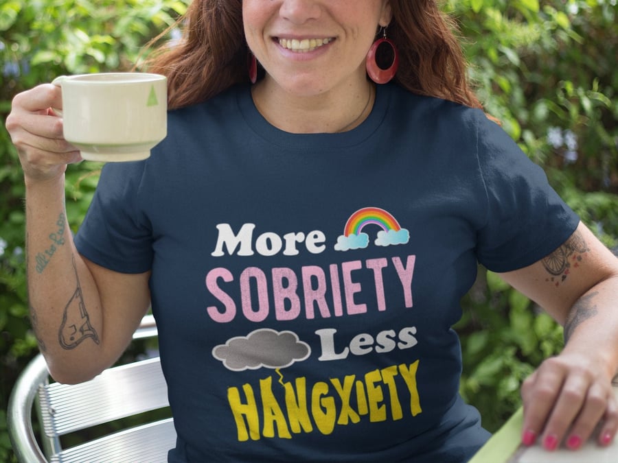 Less Hangxiety Sober T-Shirt, sober shirt, sobriety gift, Sobriety gift, AA gift