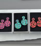 Colourful leopard print circles dangly earrings - Image 1