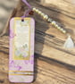 Hydrangea Floral Bookmark with Beaded Tassel – Handmade Gift for Readers