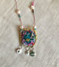 Handmade Embroidered & Sterling Silver Boho Chic Bedouin Themed Necklace 