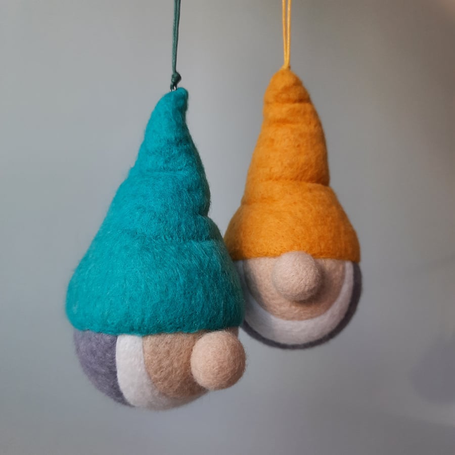  Needle Felted Christmas Gnome Decoration