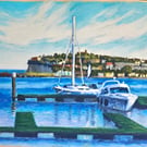 Cardiff Bay original oil pastel artwork