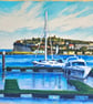 Cardiff Bay original oil pastel artwork - Image 1