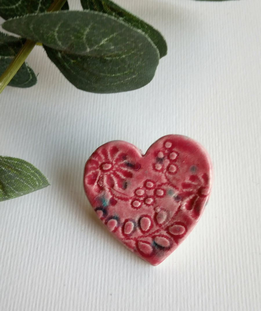 cherry blossom mini ceramic brooch