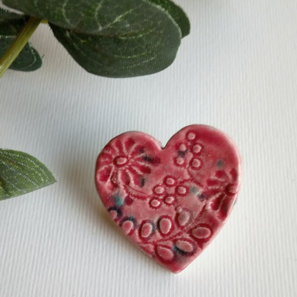 cherry blossom mini ceramic brooch