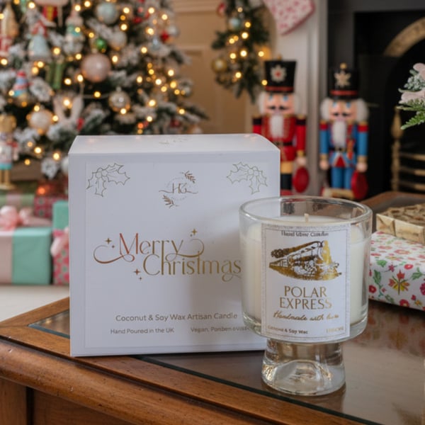 Polar Express Luxury Christmas Candle - Goblet Candle - Vegan Coconut Wax