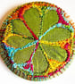 Badge 45mm Multicoloured Flower Textile Badge 