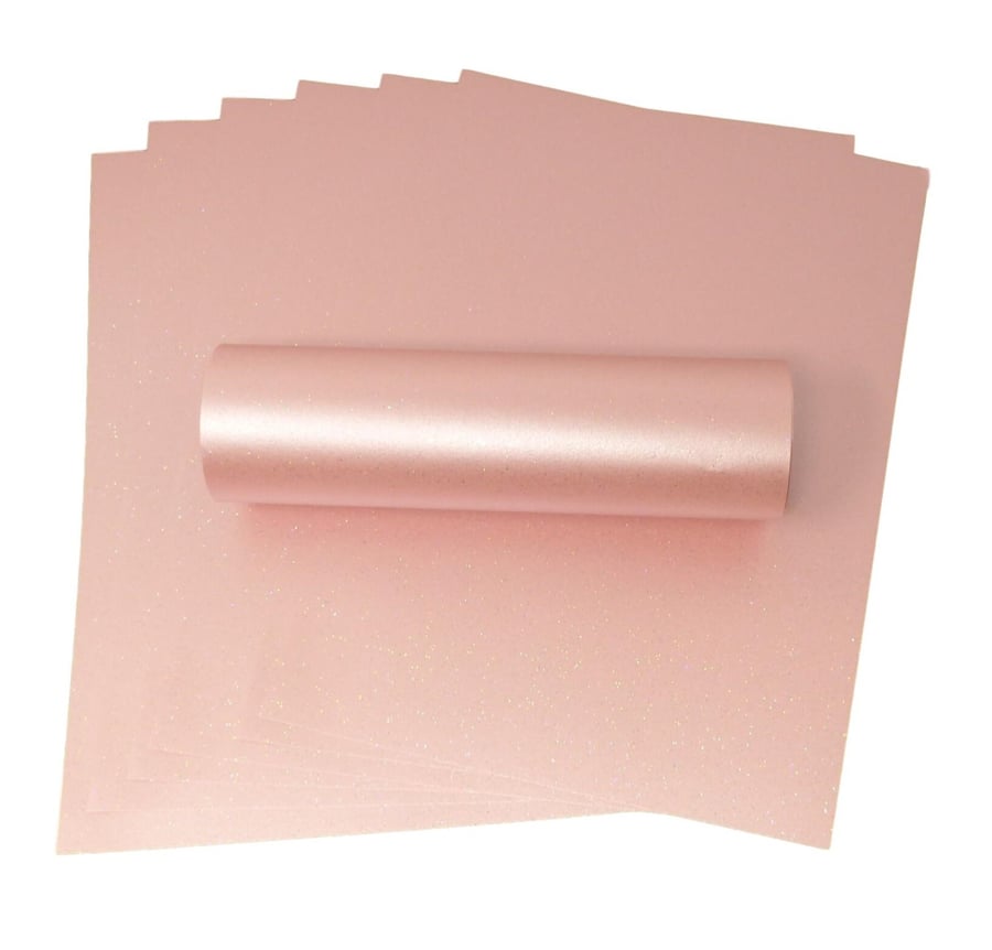 10 Sheets A4 Rosa Pink Iridescent Sparkle Card Quality 300gsm 110lb Cover Card F