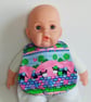 Patchwork bib, reversible baby bib, newborn baby bib, gift for baby girl, cows - Image 4