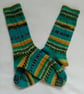 Hand-cranked Knitted Ribbed Wool Socks Size 6 to 7 - Image 4