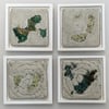Islands - Abstract Mixed Media Textile & Concrete Art - FRAMED
