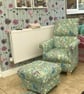 Navy Blue Gulls Armchair Seagulls Birds Chair Coastal Seaside Accent White - Image 10