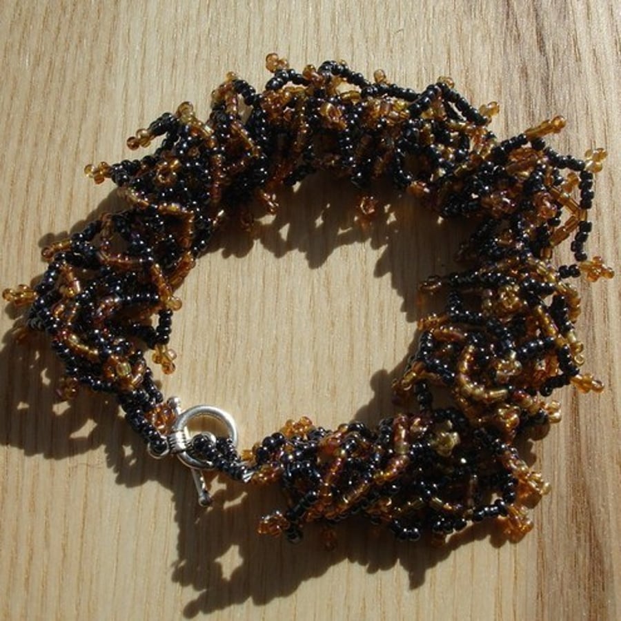 Seed Bead Ruffle Bracelet - Folksy