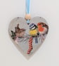 Garden birds Christmas decoration, hanging heart, wooden gift for a bird lover  - Image 5