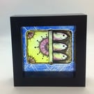 SARDINES in a tin - stained glass mini panel