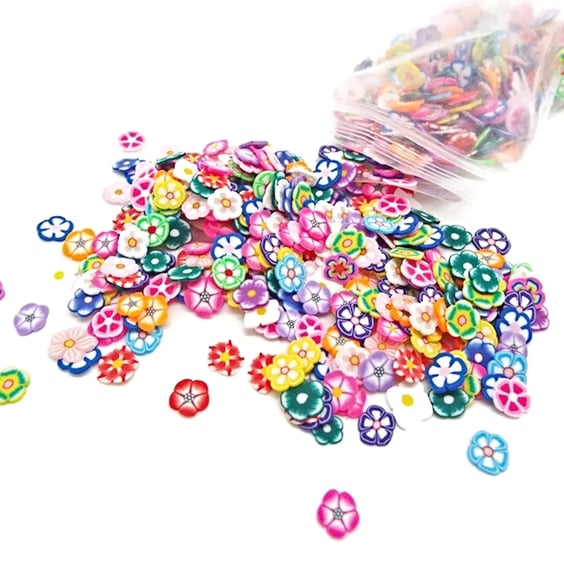 1000 Polymer Clay Flower Slices, 4-6mm for Nail Art, Jewellery, Resin