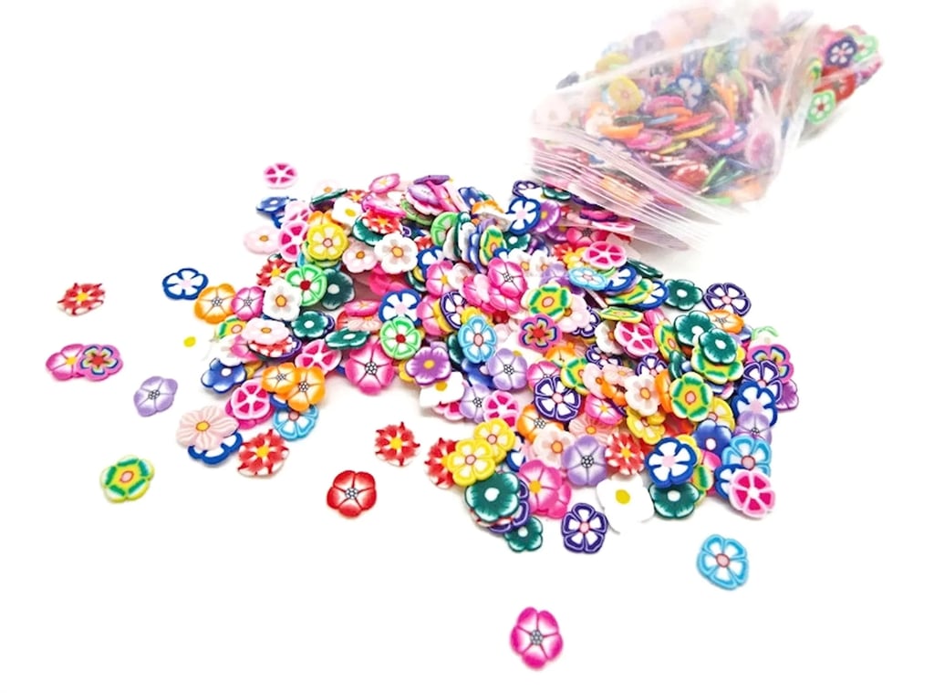 1000 Polymer Clay Flower Slices, 4-6mm for Nail Art, Jewellery, Resin