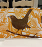 Blackbird Lino cut Card Handprinted