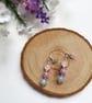 Rose Quartz, Amethyst and Aquamarine Beaded Stud Earrings - Image 2