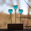 3 little hearts stained glass suncatcher ornament