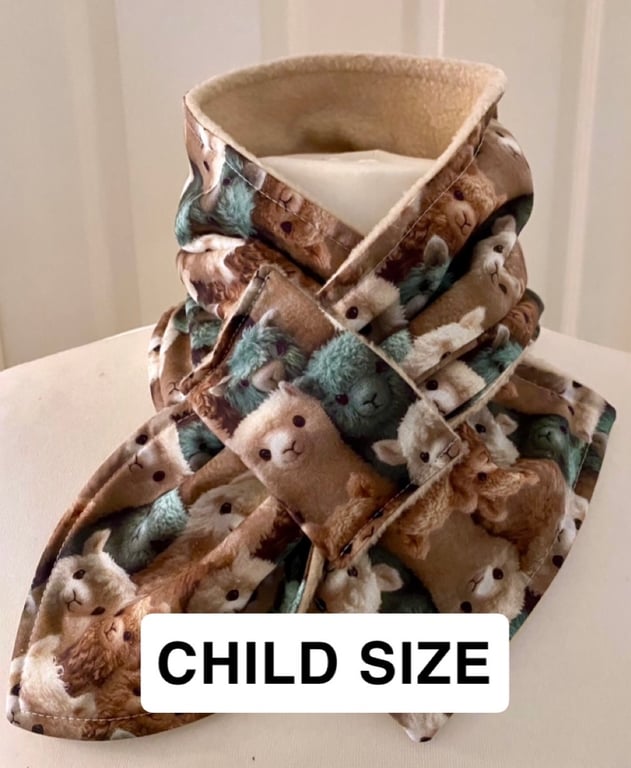 Neck warmer Scarf - neck gaiter - cowl - snood - Fleece Lined - Child size 