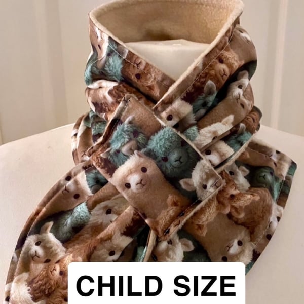 Neck warmer Scarf - neck gaiter - cowl - snood - Fleece Lined - Child size 