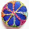 Buttons 1 inch button Hand Dyed Silks and Cottons Free Machine Embroidery Button