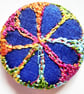 Buttons 1 inch button Hand Dyed Silks and Cottons Free Machine Embroidery Button