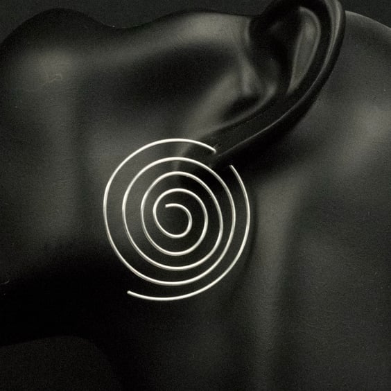 Silver Open Spiral Earring