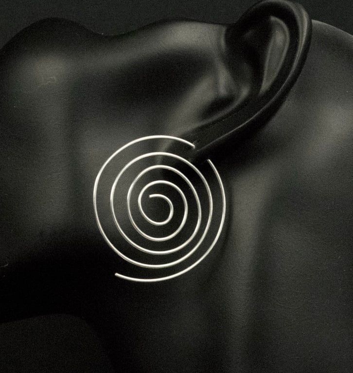 Silver Open Spiral Earring