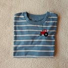 Tractor, T-shirt, age 4-5 years, hand embroidered