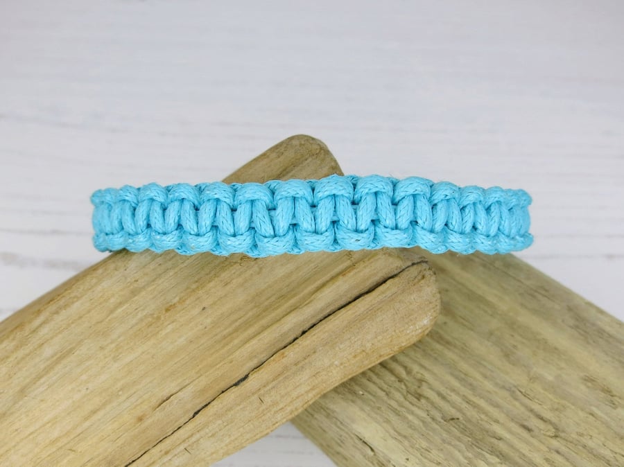 Macrame Cotton Cord Friendship Bracelet - Turquoise Ocean
