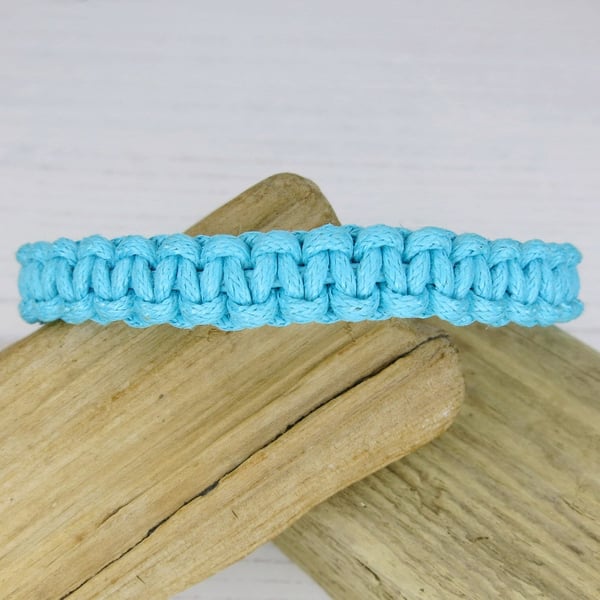 Macrame Cotton Cord Friendship Bracelet - Turquoise Ocean