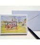 Blank greetings card Traction Engine Country Fair from original painting size A6