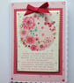 Friend Card Thanks for Being My Friend Poem Pink Butterflies Flowers - Image 1
