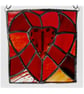 Patchwork Fused Heart Plaque Stained Glass Handmade Dichroic Reds - Image 4