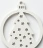 Handmade Christmas Tree Decorations – Set of 4 White Baubles