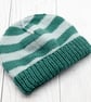 Hand Knitted baby booties and hat set Green and Light Blue - 0-3 months - Image 5