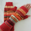 Hand knitted fingerless gloves - MULTICOLOURED