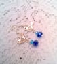 Silver Bird and Blue Crystal Earrings, Blue Earrings, Gift for Her, Bird Earring - Image 8