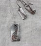 Recycled Silver Fern Leaf Pattern Drop Earrings, Botanical Leaf Earrings - Image 5