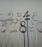 wire number for cakes or table displays in a choice of colours